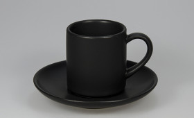 Taza café c/ plato negro mate 2808/21