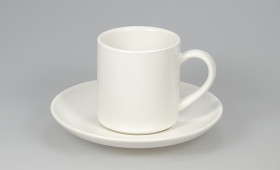 Taza café c/ plato blanco mate 2809/21