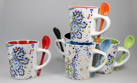 Mug con cuchara + int. color 2929/32G