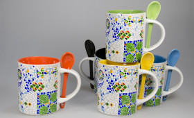 Mug recto c/cuchara + int. color 2934/32G
